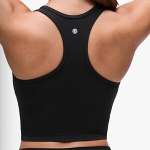 CRZ YOGA Butterluxe Racerback Crop Tank Tops for Women Black SZ LARGE